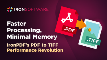 IronPDF의 PDF to TIFF 성능 혁명: 더 빠른 처리, 최소 메모리